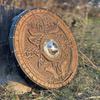 Medieval Viking Shield, Wolf Carved Custom Viking Shield, Wood Wall Decor Viking Gift Battle Ready Round Shield, Viking Cosplay Shield