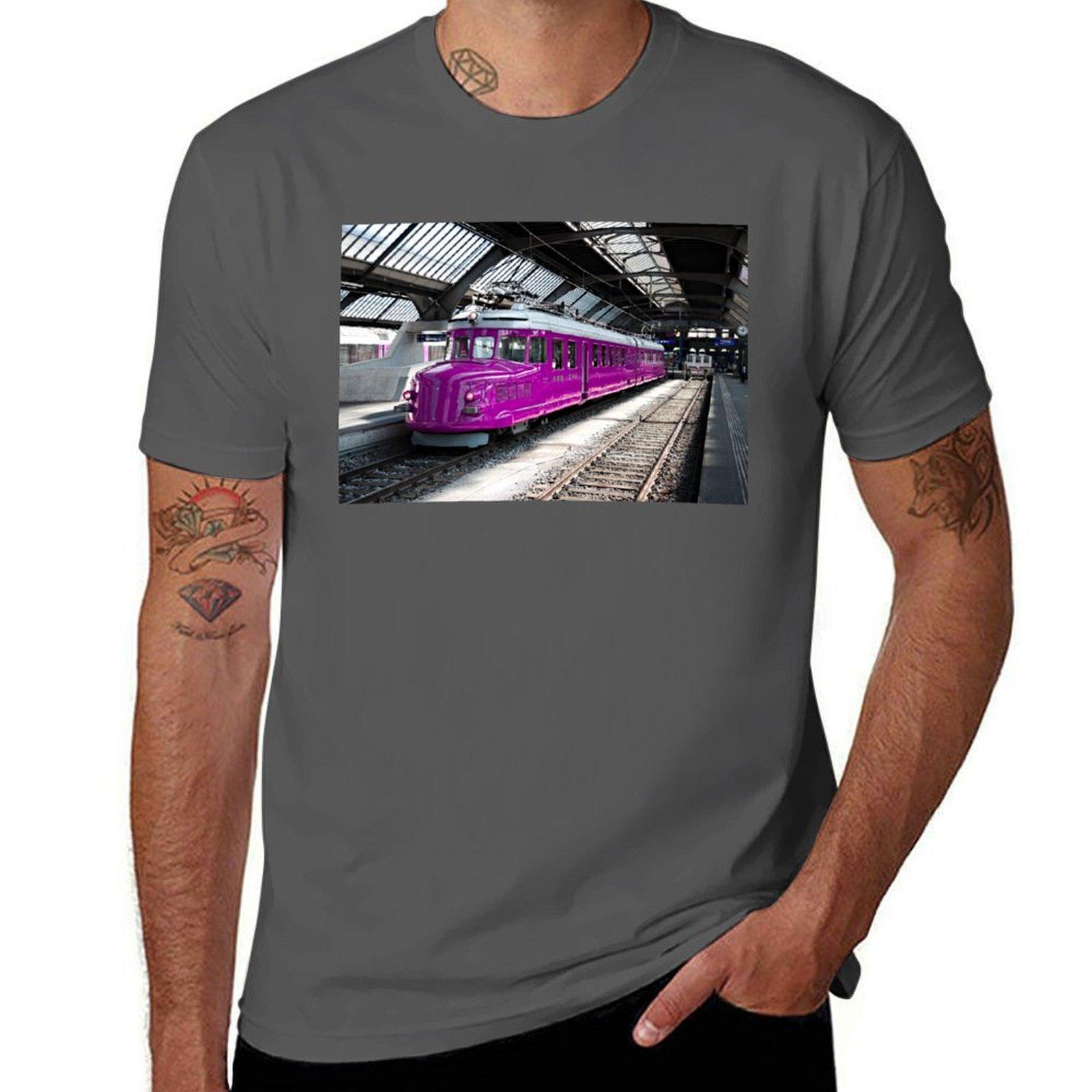 

Locomotive / Swiss Artwork Photography T-Shirt t shirts for man cotton funny cotton t shirts man 100% T-Shirt 4XL