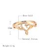 Kinel  Romantic Rose Gold Color Love Heart Rings For Women Shiny Zircon Wedding Ring