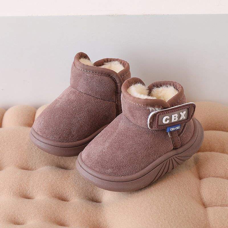 Winter children's snow boots versatile foreign style baby bag heel cotton shoes thickened cute boys and girls soft-soled warm short boots