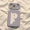 Plaid Cute Little White Dog Is Suitable for Apple 17PROMAX Mobile Phone Case with Large Window iPhone16 Soft 15 All-inclusive 14.