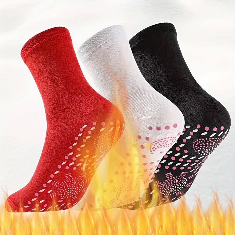 1/3Pairs Tourmaline Slimming Health Sock Winter Elastic Thermal Self-Heating Sock Health Care Socks Short Sock Magnetic Therapy