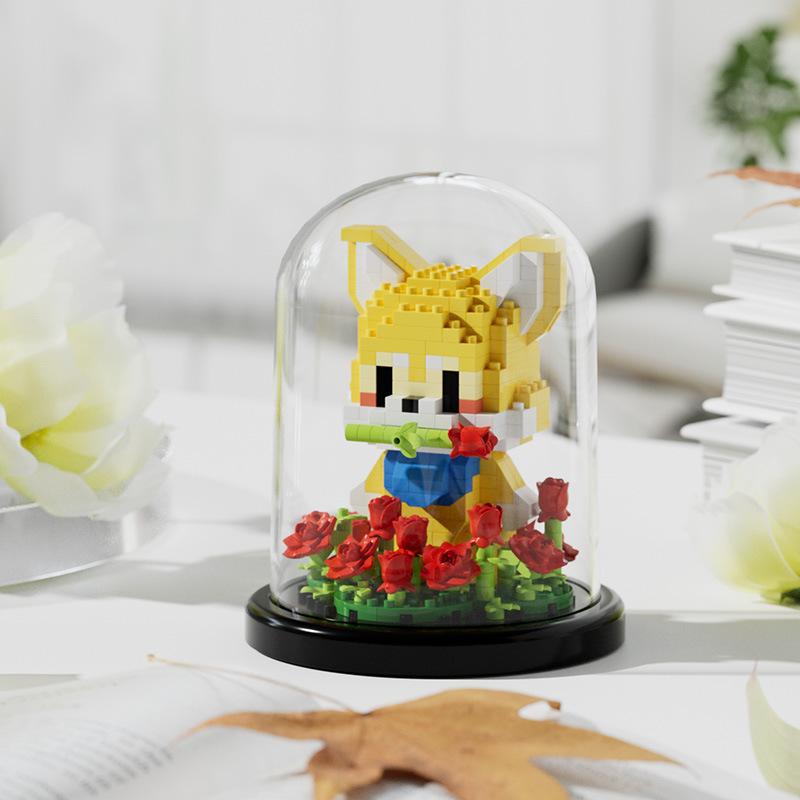 Simulated Flower Building Blocks, Sunflowers, Roses, Succulent Potted Plants, Eternal Building Blocks, Flower Bouquets, and Children's Toys