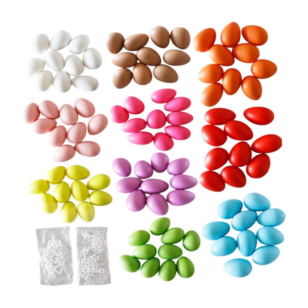 100 ks Velikonoční vajíčka Party dekorace Náplně do košíku 2,4palcové přívěsky Ozdoby na stromek