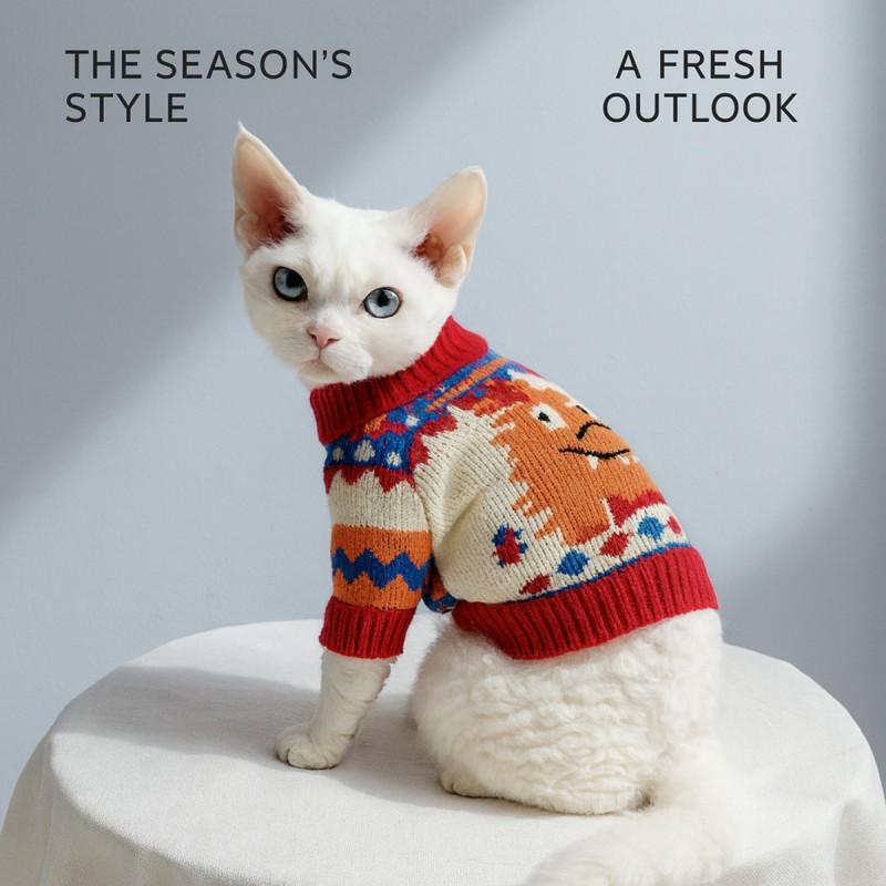 Pet Circle Warm Winter Knit Sweater Dogs Cats - Cozy Holiday Costume In Multiple Designs