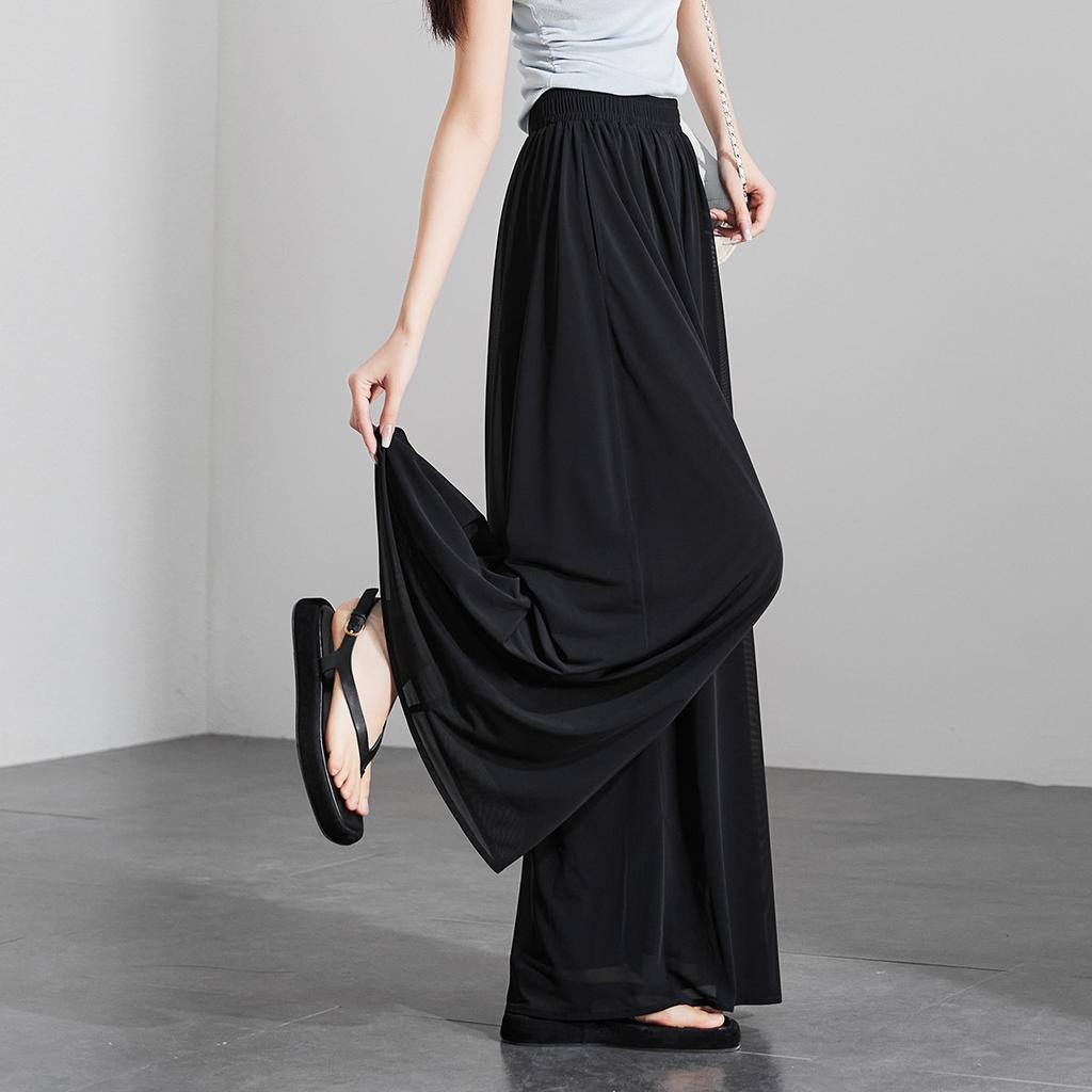 Thin casual wide leg pants with a sense of drape for women in summer 2025, fashionable, loose and versatile, slimming and floor hugging pants