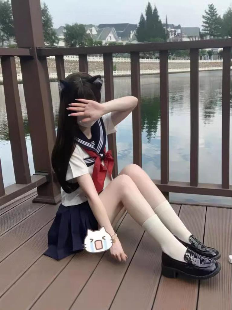 Upgraded White Japanese Sailor Suit: Classic Three-Piece Academy JK Uniform Set