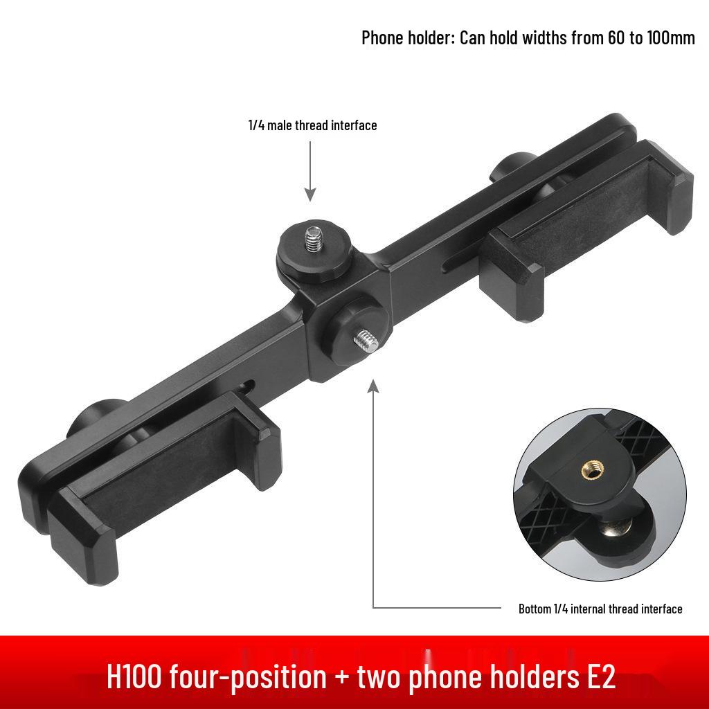 Universal Metal Phone & Camera Tripod Holder: Aluminum Alloy Multi-Camera Live Streaming Bracket Clip.