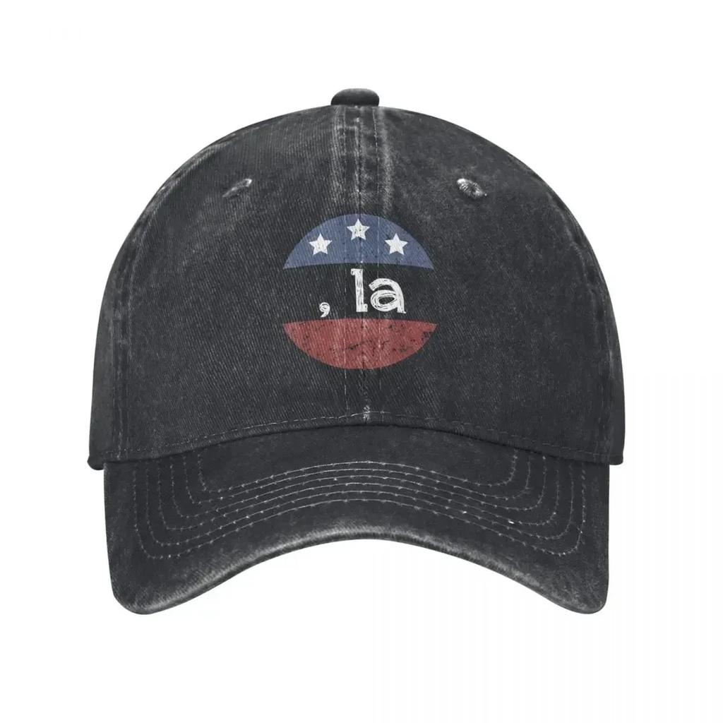 Classic Comma La Kamala Harris Biden Baseball Caps Unisex Distressed Denim Washed Headwear President Election Outdoor Hats