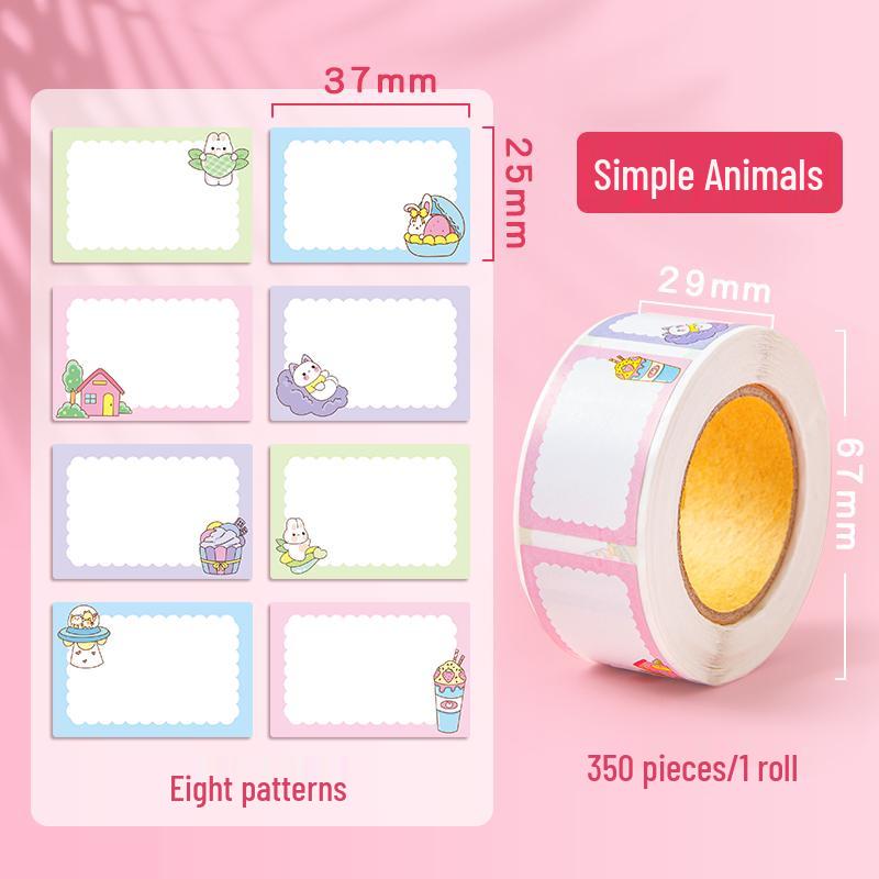 Cartoon Writable Name & Classification Stickers - Self-Adhesive Memo Strips