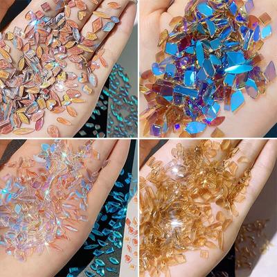100pcs Mix AB Crystals For Nail Art Flat Back Rhinestones 3D Nail Gems DIY Manicure Decorations