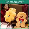 Christmas Man Gingerbread Plush Rabbit Toy Stuffed Animal Doll Xmas Home Decor