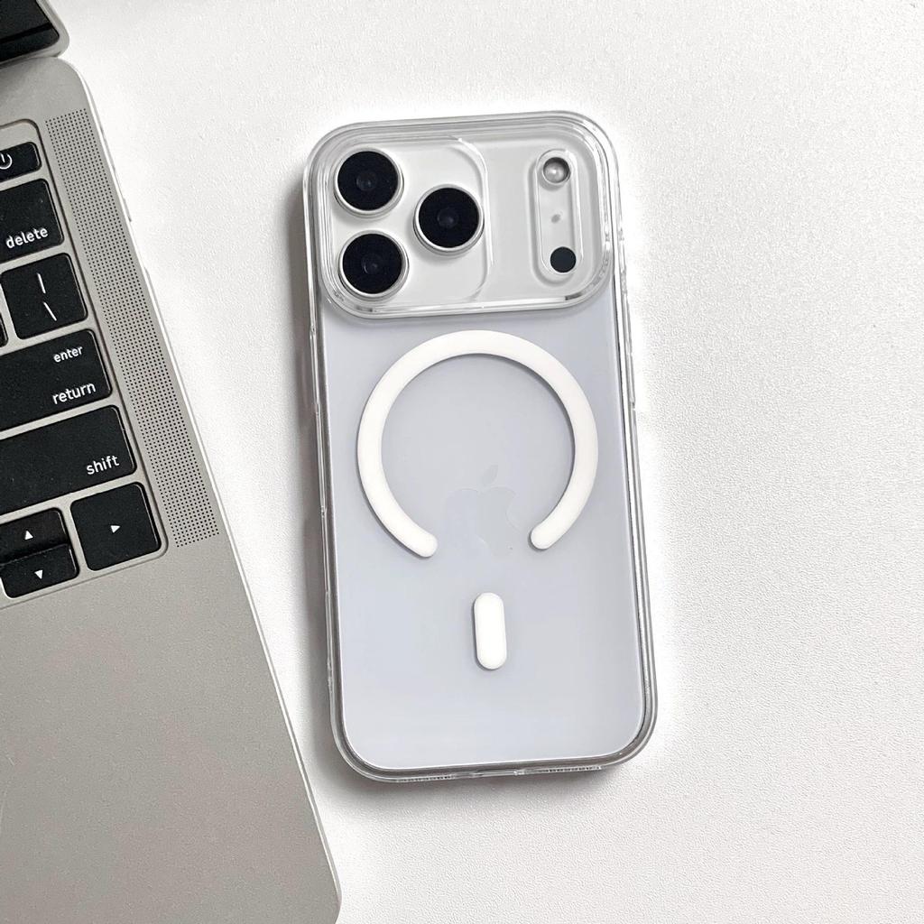 Ultradünne transparente magnetische Handyhülle für Apple 17 Pro Max & 17 Air, großes Kameraloch, langlebige Hartschale, kompatibel mit den Modellen 12/15/16