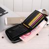 9039 Men's Crazy Horse Leather Bi-Fold Wallet with Zipper Coin Purse, Card Holder, Black.