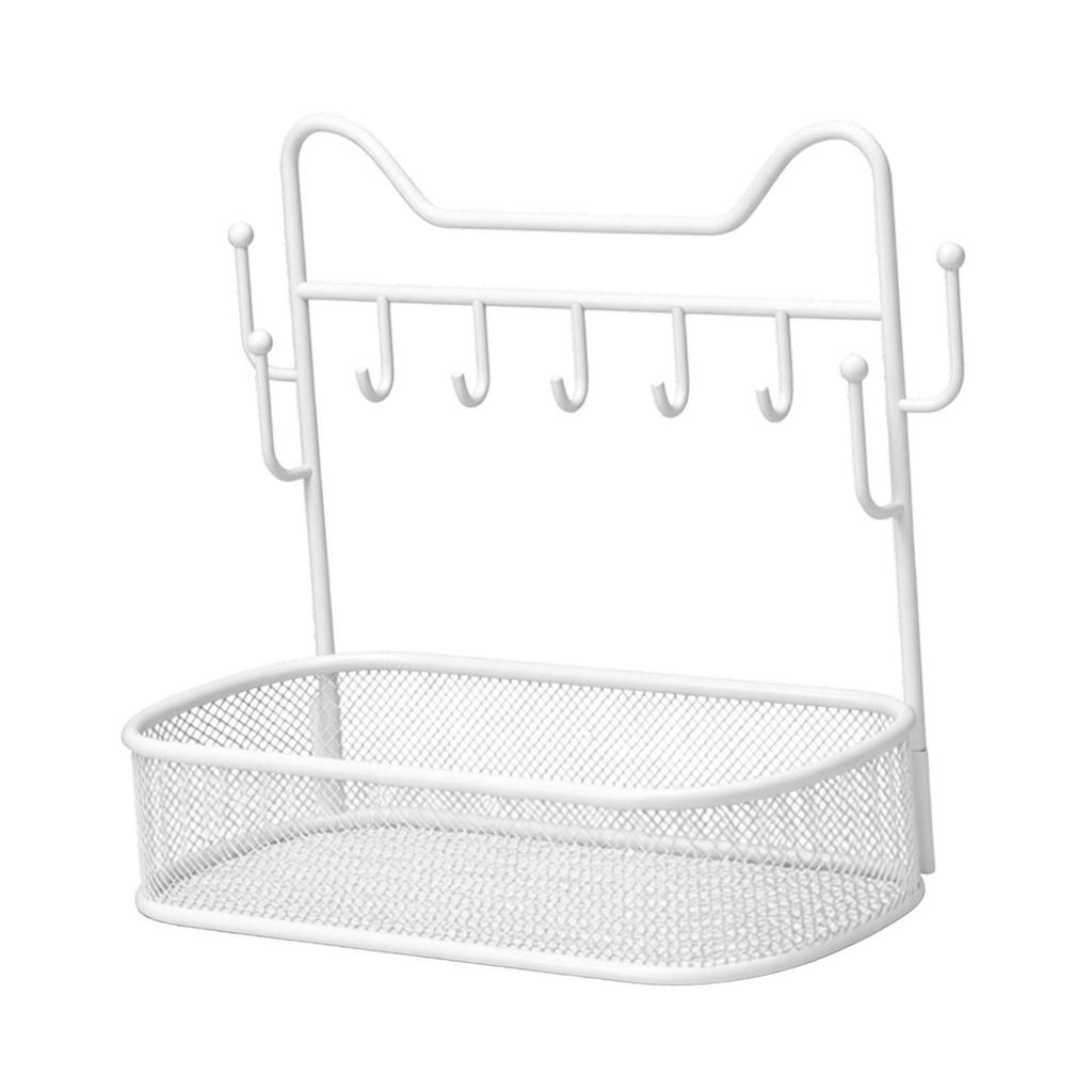 Multifunctional Iron Key Holder Stand Entryway Organizer Key Rack with Elegant Jewelry Display for Home Decoration