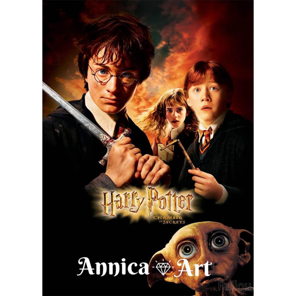 Harry Potter Cartoon Stich Bilder Set Künstliche Leinwand Hogwarts Schule Mosaik Stich 5d Diy Vollbohrer Diamantmalerei Kunst
