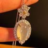 Jade White Ice Light Natural White Chalcedony Pendant Agate Pendant, Real Shot