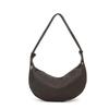 New Women Bags 100% Genuine Leather Underarm Totes Solid Color Commute Handbag Portable Adjustable Half Moon Female Shoulder Bag