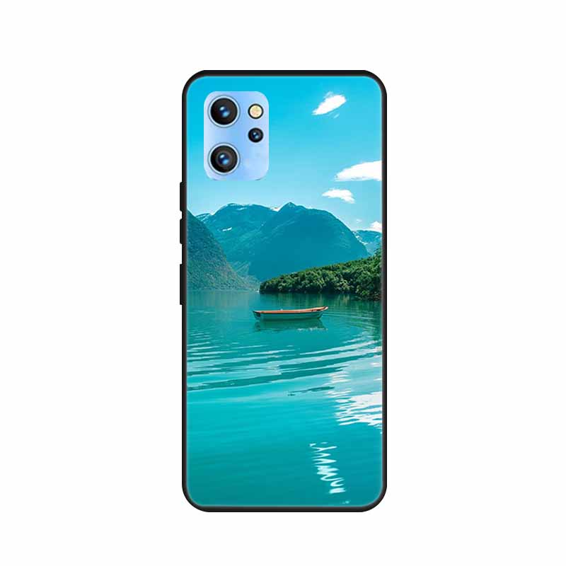 Etui do telefonu Umidigi A13 Pro 2022 Kwiaty Czarny Silikonowy Tylny Pokrowiec Miękki Pokrowiec TPU Do Umidigi A13S Etui A 13 S Coque Funda Torba