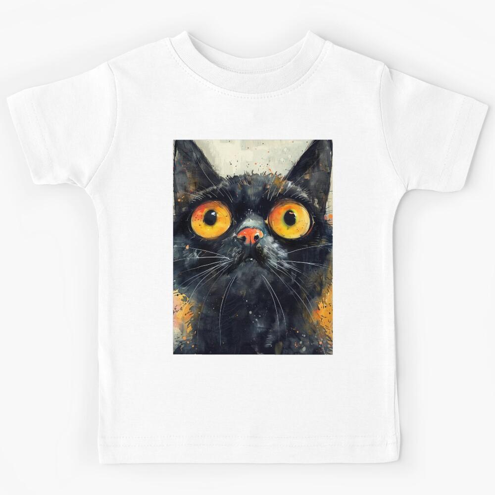 Black Cat animal art #cat #kitty Kids T-Shirt 170