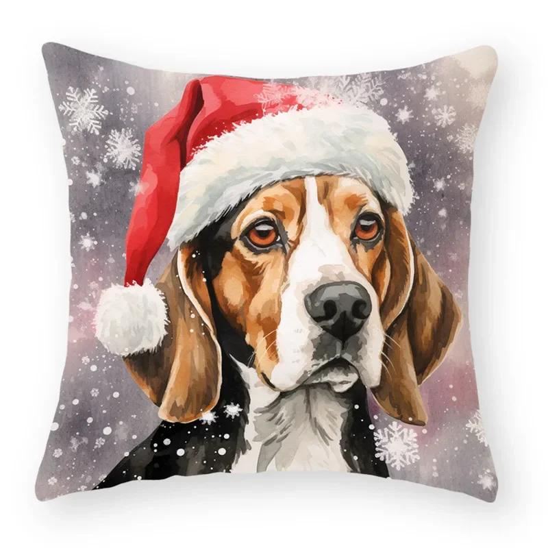 Gnome Santa Cat Dog Animal Throw Pillow Cover With Short Plush Print For Living Room Sofa Decoration Cushion Cover Pillow Covers