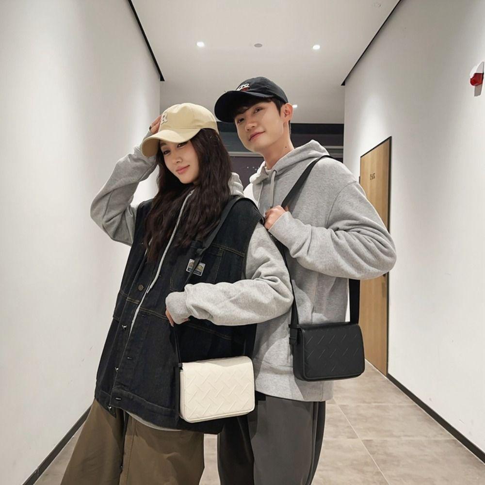 Solid Color Men's Crossbody Bag Harajuku Messenger Bag Portable Men's Shoulder Bag Male