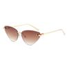 2026 Stylish Retro Cat Eye Rimless Sunglasses - Triangular Design, High-End Look, UV Protection for Women