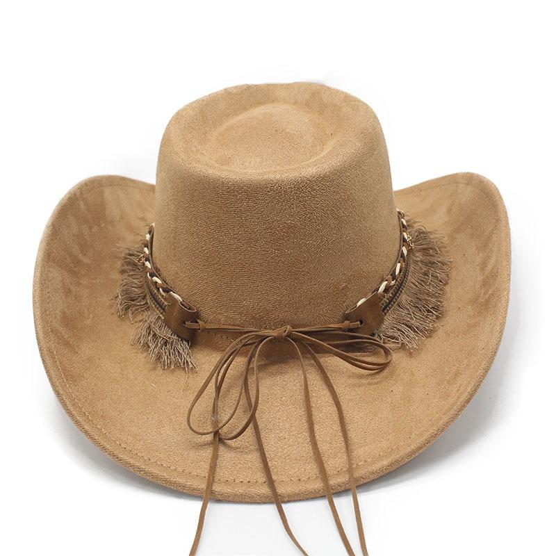 Vintage Western Cowboyhut Wildlederimitat Quaste Dekorationshut