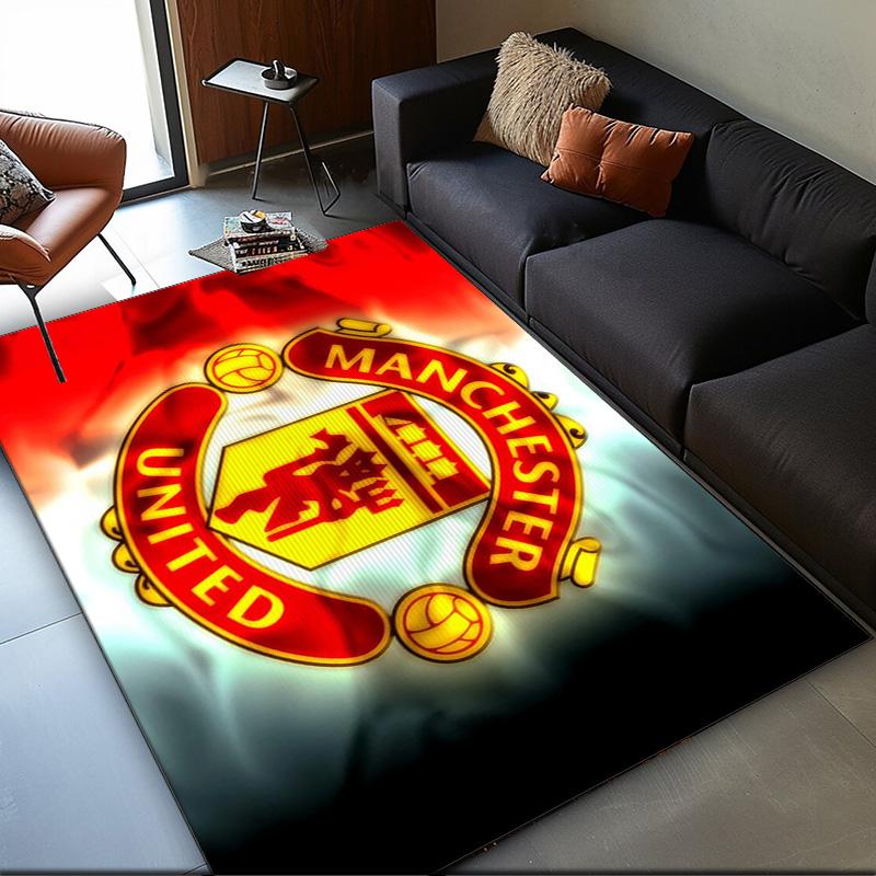 1PC rug Flaming Manchester Crest Carpet, Chair Rug,Area Rug for Office Bedroom living rooms bedroom, Doormat decor Christmas fan gifts