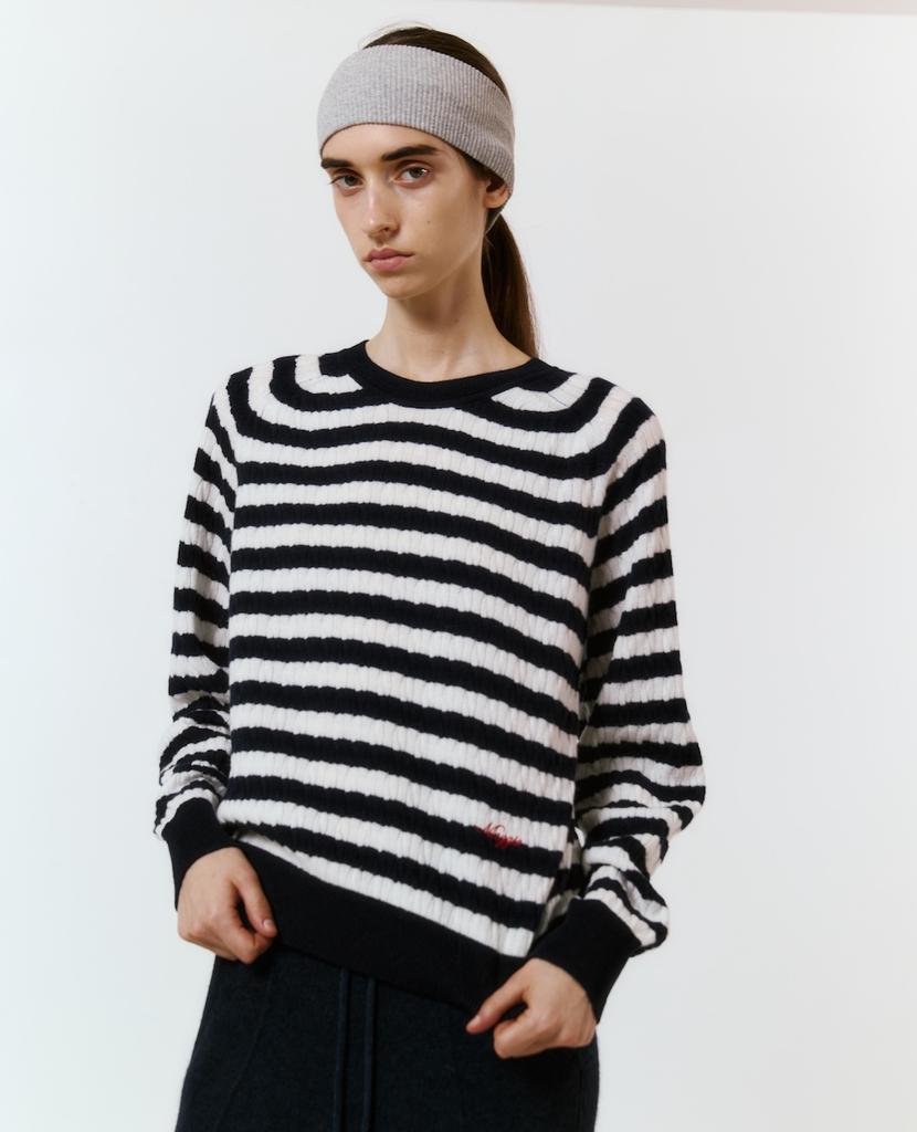 MAGGIE Classic Cable Knit (Stripe)