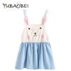YUBAOBEI Baby Girl sukienka na ramiączkach dla dzieci dzieci kreskówki uszy królika bez rękawów śliczne dziewczyny na co dzień bawełniana sukienka