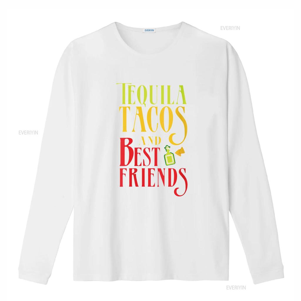 Womens TEQUILA TACOS AND BEST FRIENDS T Shirt Taco Tuesday Round Neck Black Vintage Washed Unisex Stylish Designer Clothes