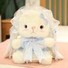 20cm Lolita Rabbit Baby Plushie White Bunny Cute Cartoon Rabbit Sitting Doll Satin Dressed Cute Animal Girls Girlfriend Gift