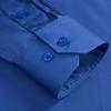 Men's Spread Collar with Hidden Button Mercerized Cotton Non-Iron Dress Shirt with Chest Pocket Long Sleeve Solid Business Office Wear