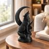 3D Printed Wolf Sculpture with Visible Layered Texture, Moon and Scrollwork Composition for Animal-Themed Entryway or Living Room Decors