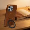 Genuine Leather Waxed Texture Case for iPhone 17 Pro Max 16 Pro Premium Business Slim Leather Magnetic Kickstand Shockproof Cover
