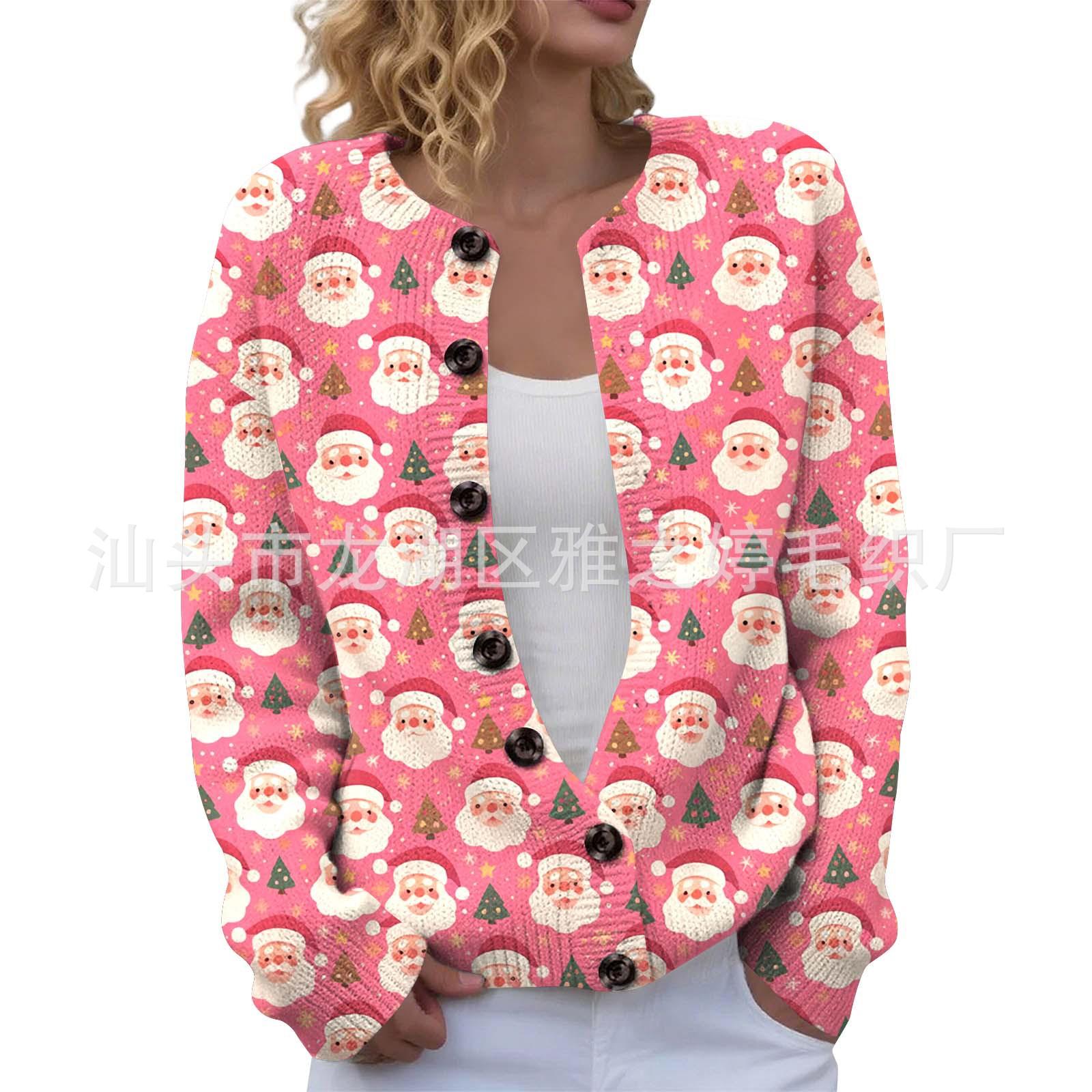 WXY-ANG-YK1 Crew Neck Cardigan Printed Sweater - Special link for customer delivery S