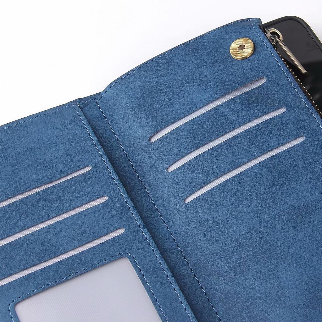 Suitable for Huawei P40 mobile phone leather case, retro matte multi-card wallet bracket protective case, solid color leather case