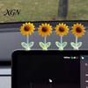 Car Interior Decor for Teen Girls Sunflower Dashboard Decor, Resin Wobble Flower Ornament with Non Cute Slip Adhesive, Shaking Rearview Mirror Office
