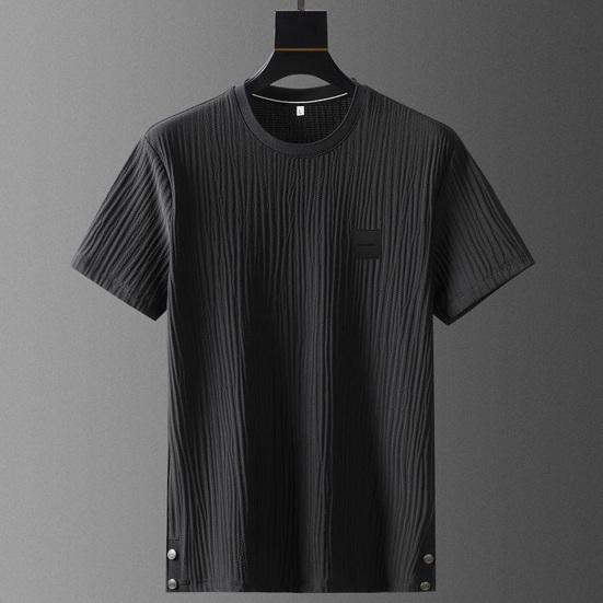 Summer Men Pleated Shirt Pants Two-pieces Set Thin Soft Breathable Tracksuit Casual Sports