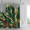 3D Flower Embossed Shower Curtain 180x 200cm Bathroom Toilet Decoration Tropical Plant Partition Curtain Waterproof