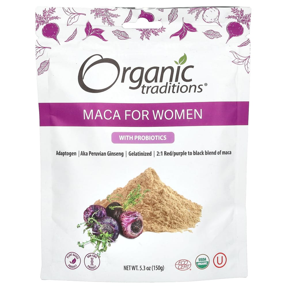 Organic Traditions Women's Maca with Probiotics, 150g (5.3oz)