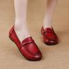 Flat-soled Beef Tendon Sole New Loafers Korean Casual Simple Genuine Leather Women's Singles Shoes Comfortable Mother's Shoes