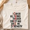 Philippians 4:13 Christian T‑Shirt, I Can Do All Things Through Christ, Faith Tee