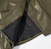 Retro Distressed V-neck Leather Jacket for Women - European & American Fashion