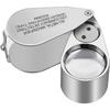 A03F-40X Full Metal Illuminated Jewelry Loop Magnifier Jewelers Eye Loupe With LED Jewelers Eye Loupe