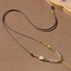 Handwoven Leather Cord Necklace Men Women Jade Pendant Rope Pixiu Guanyin Buddha Charm