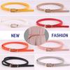 Fashion Graceful Candy Color Faux Leather Belts Adjustable Belt Dress Strap Thin Skinny Waistband