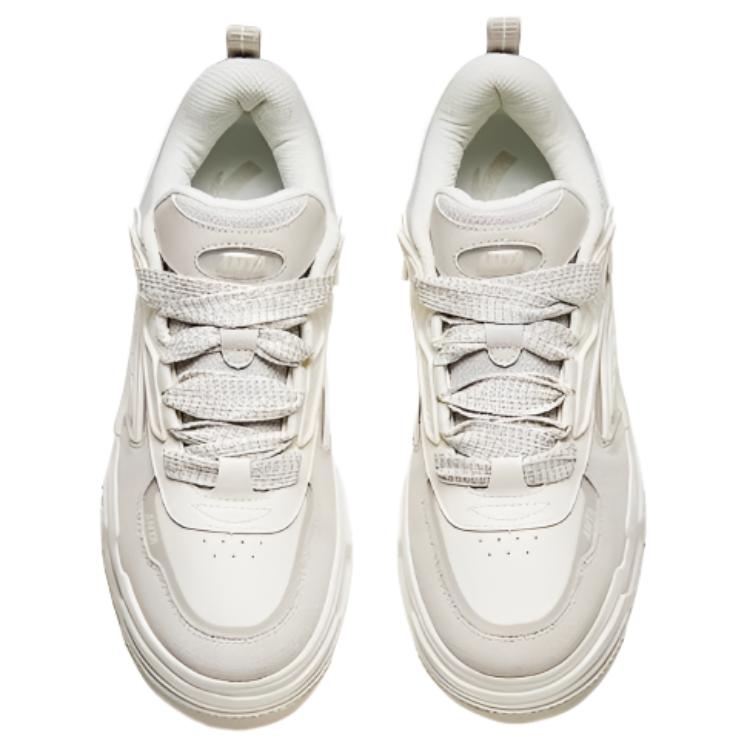 New Anta Cushioning Wear Resistant Low Top Skateboard Shoes Men's White Gray 112418041-1