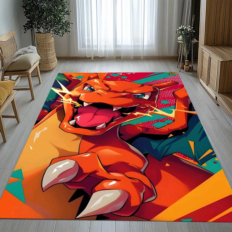 Charizard Charmander Pokemon Living Room Non-Slip Area Rug Soft Carpet for Bedroom Kids Playroom Sofa,Home Decor Doormat Gift